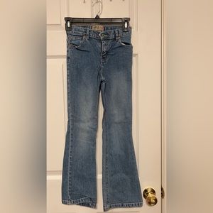 Old Children’s Place jeans size 10, bootcut, with cute heart back pockets.